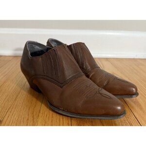DURANGO CRUSH Brown Leather Western Ankle Boots Booties Size 6.5‎ Minimalist